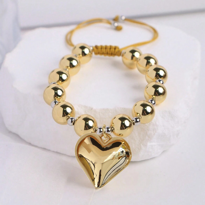 Daily Occasion IG Style Heart Shape Eye CCB Beaded Chain Beaded Bracelets Wholesale