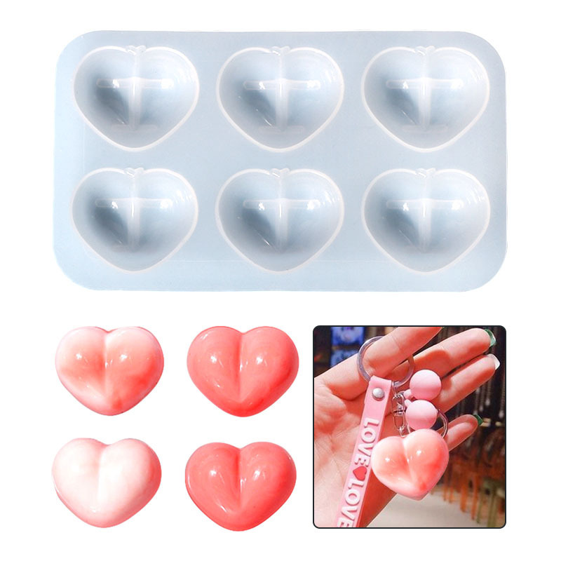 DIY Cute Heart-shaped Ass Droplet Epoxy Mold Handmade Bag Accessory Chocolate Silicone Mold