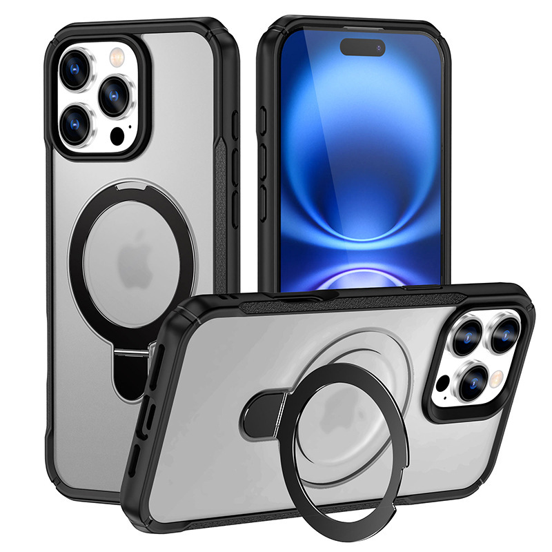 iPhone17ProMaxに適した新モデル、ミリタリーグッドマンスタンド、落下防止携帯電話ケース、Apple 16車載磁気保護カバー|undefined