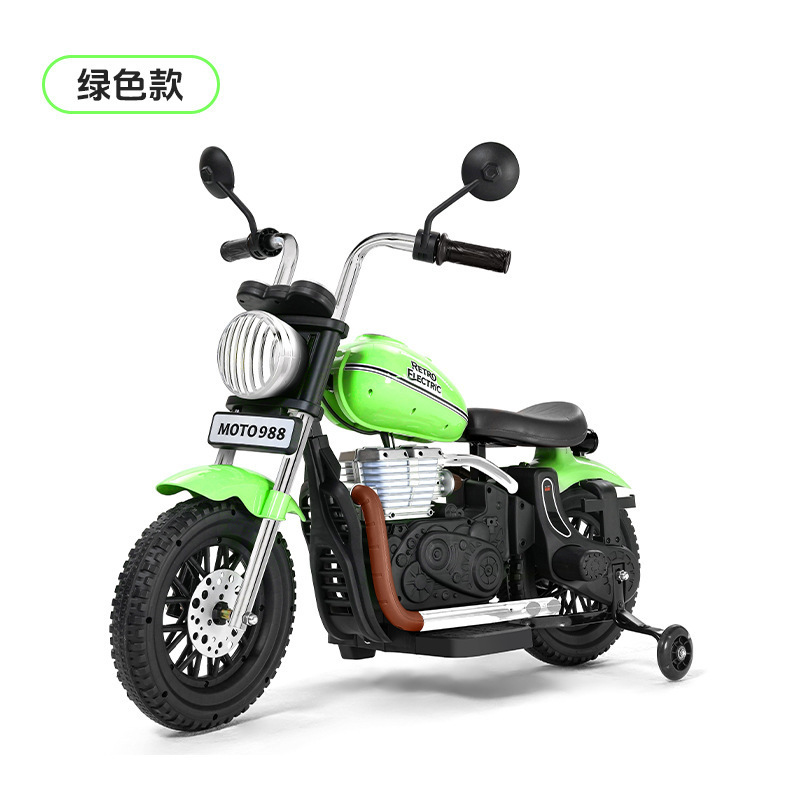 子供用電気自動車、オートバイ、ベビー二輪オフロード車、男性と女性の子供用レトロハーレーおもちゃの車、大人も座ることができます|undefined