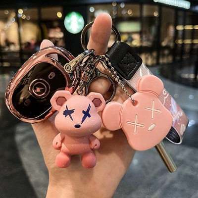 Electric Car Key Protective Case – Car key bag - electric-car-h-rose-powder-single-shell-pink-violent-bear-pink-door-key-set