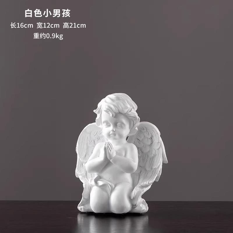 Europa retro niña ángel figura decoración artística artesanía escultura de yeso modelo decoración
