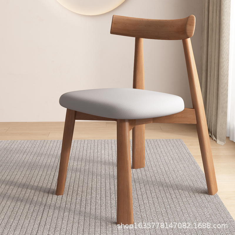 silla de comedor de madera maciza moderna simple, silla de respaldo de restaurante nórdico, estudio, mesa de comedor de hotel, taburetes, fábrica de origen