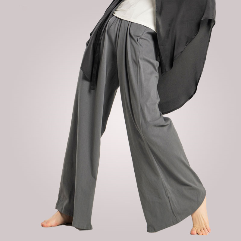 Modern Dance Pants Practice Clothes Loose Practice Pants Men and Women Autumn and Winter Slimming Gray Wide-Leg Adult Performance Pants
