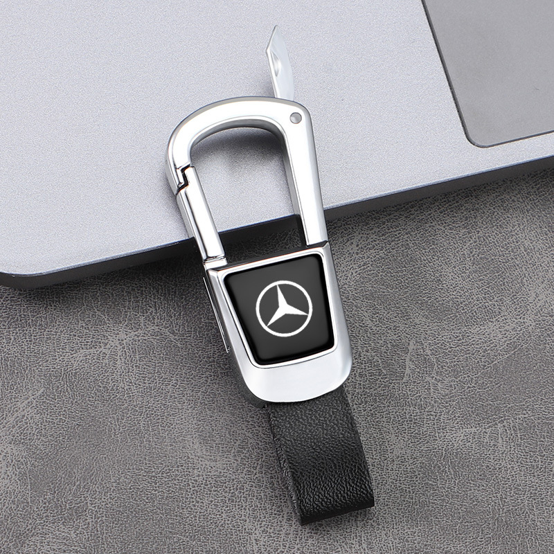 Llavero de coche de negocios transfronterizo Llavero de personalidad simple para hombre Llave de coche Cuerda de cuero doble Resistente a los arañazos Durable de alta gama