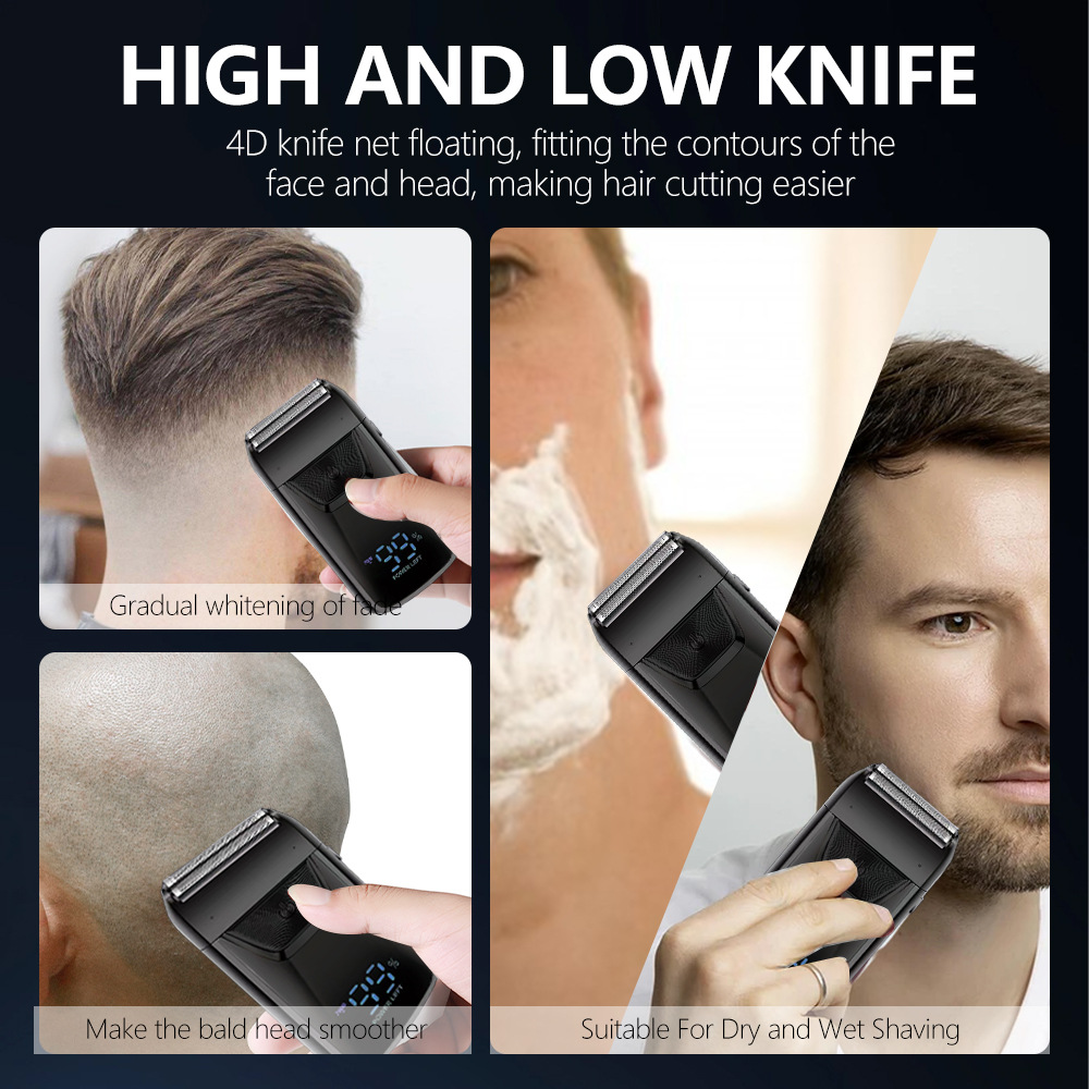 Cortapelos de cabeza de aceite, blanqueador, peluquería, cortapelos, cortapelos, cortapelos eléctricos, empujando cabezas blancas calas, afeitado, pantalla digital