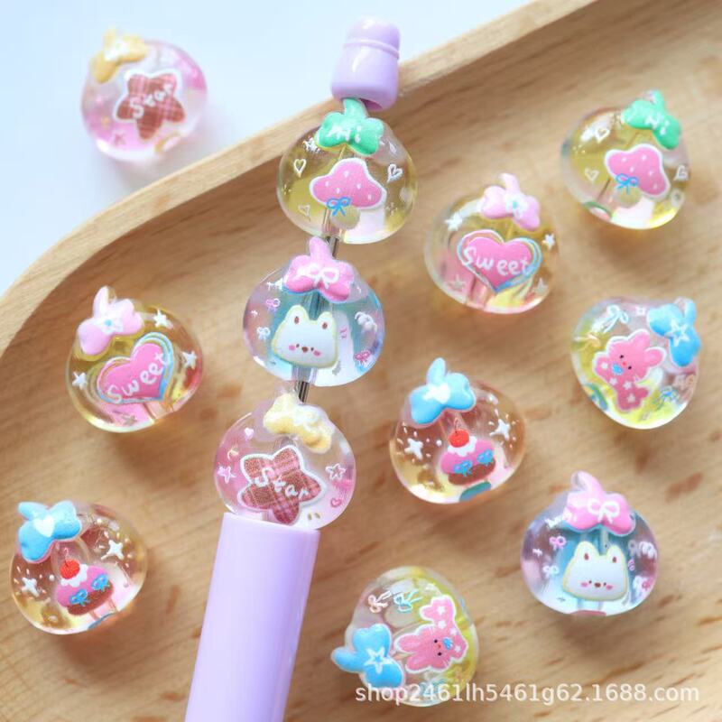 Cartoon Cute Animals Transparent Tomato Style Beads DIY Phone Chain Bracelet Earring Pendant Loose Beads Accessories Cartoon Cute Animals Transparent Tomato Style Beads DIY Phone Chain Bracelet Earring Pendant Loose Beads Accessories