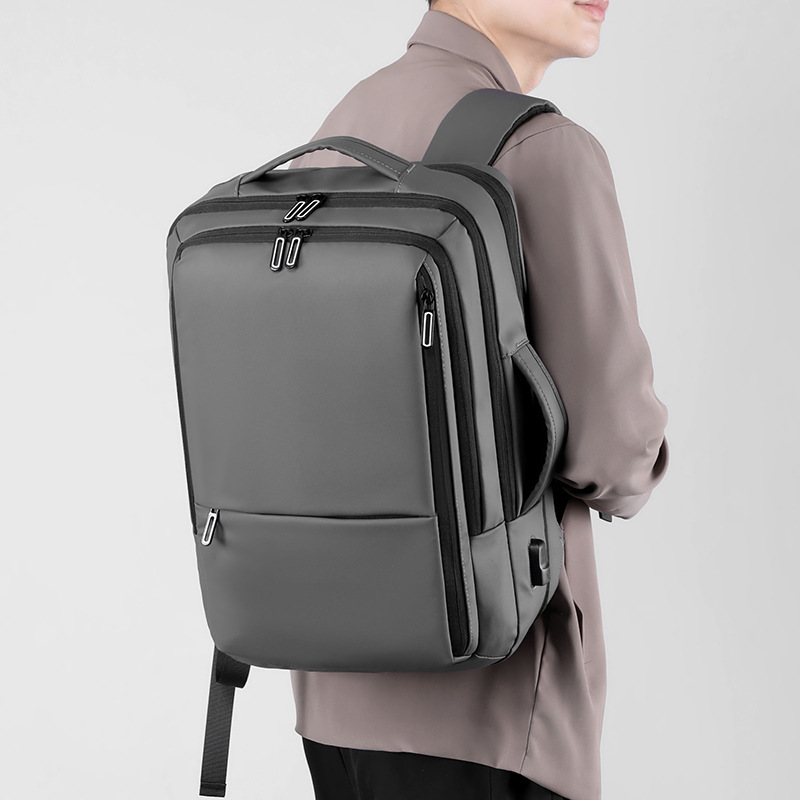 Nueva mochila de negocios de gran capacidad, resistente al agua, recargable, simple, elegante, bolso para computadora, mochila de viaje multifuncional