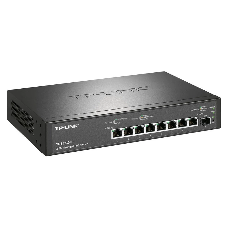 TP-LINK TL-SE2109P 115W 10G SFP+ облачно управляемый 8-портовый 2.5G PoE коммутатор с блоком питания