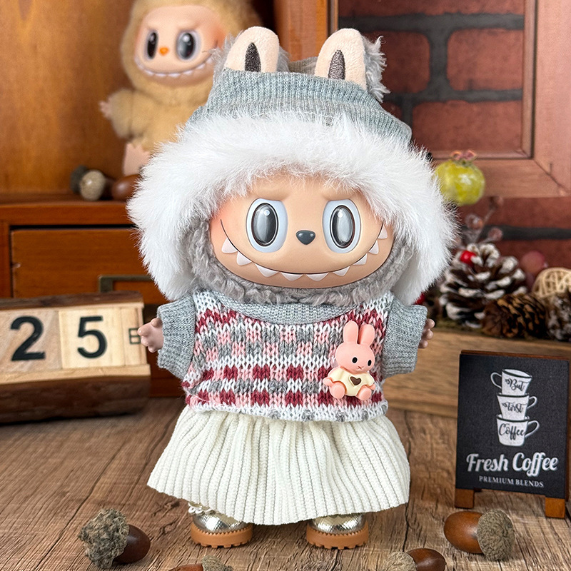 Labubuの子供服に適しています。布の服は17cm一二三代のセットの小さいアクセサリーに座っています。|undefined