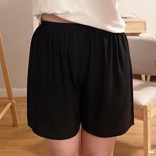 Solid Color Artificial Cotton Women's Summer Thin Home Shorts Loose Cotton Silk Pants Large Size Leggings