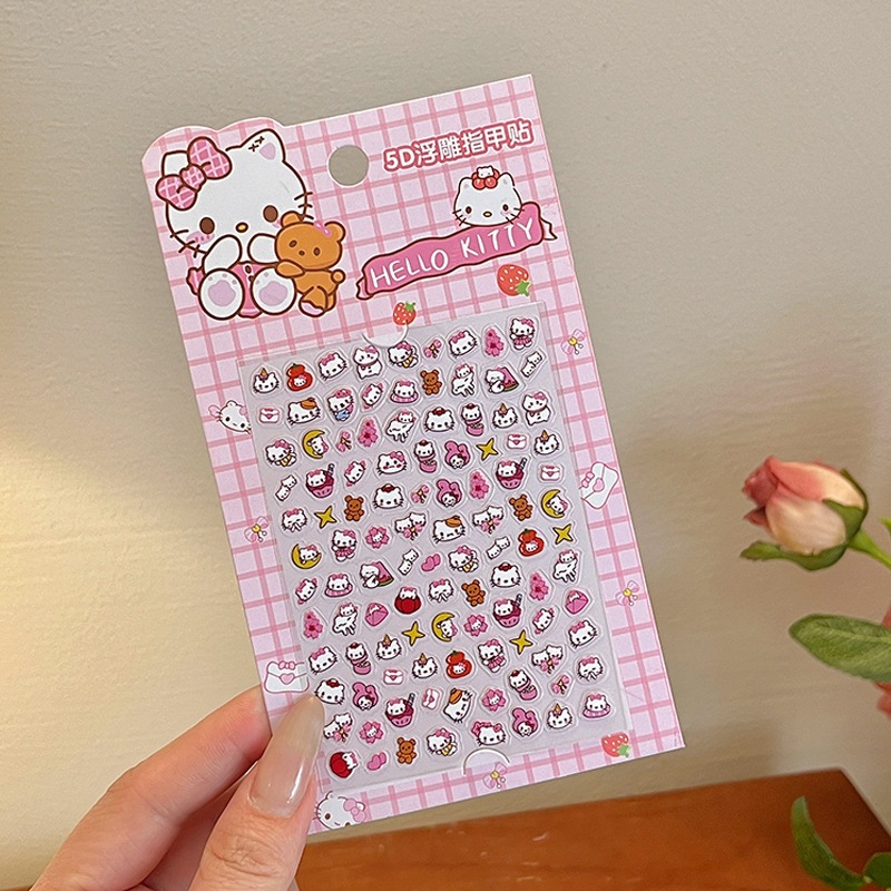 Niños Kulomi dibujos animados bebés usar uñas niñas lindas manicure parches de uñas impermeables para usar