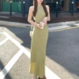 气质新款斜裁修身长裙