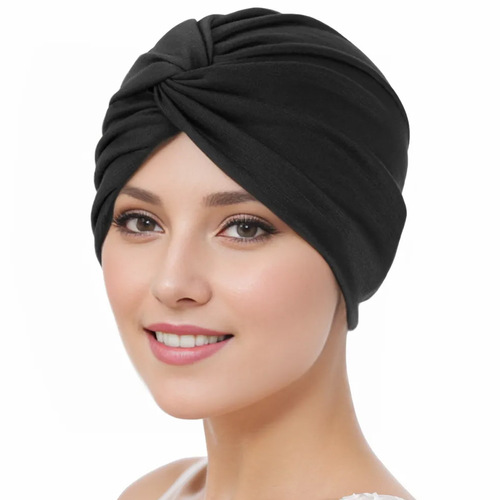Elastic Fabric Front-Cross Twist Cap for Women, Adult Hat, Indian-Style Cap, Muslim Headscarf-style Hat