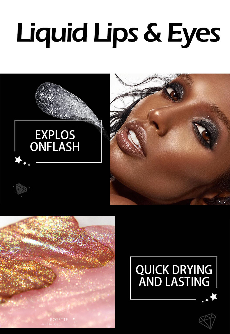 Cross-border bestseller Fit Colors3: Smoky Eye Water, Eyeshadow Diamond Liquid, Pearlescent Fine Sparkling Eyeshadow Liquid, Lip Gloss undefined