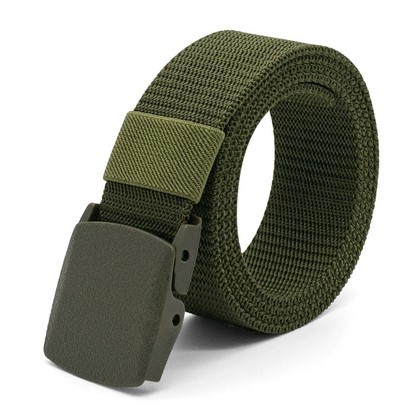 Cinturón de lona Cinturón de hombre Comprobación de seguridad sin metal para mujeres Entrenamiento militar coreano Hebilla automática Jeans casuales Al aire libre