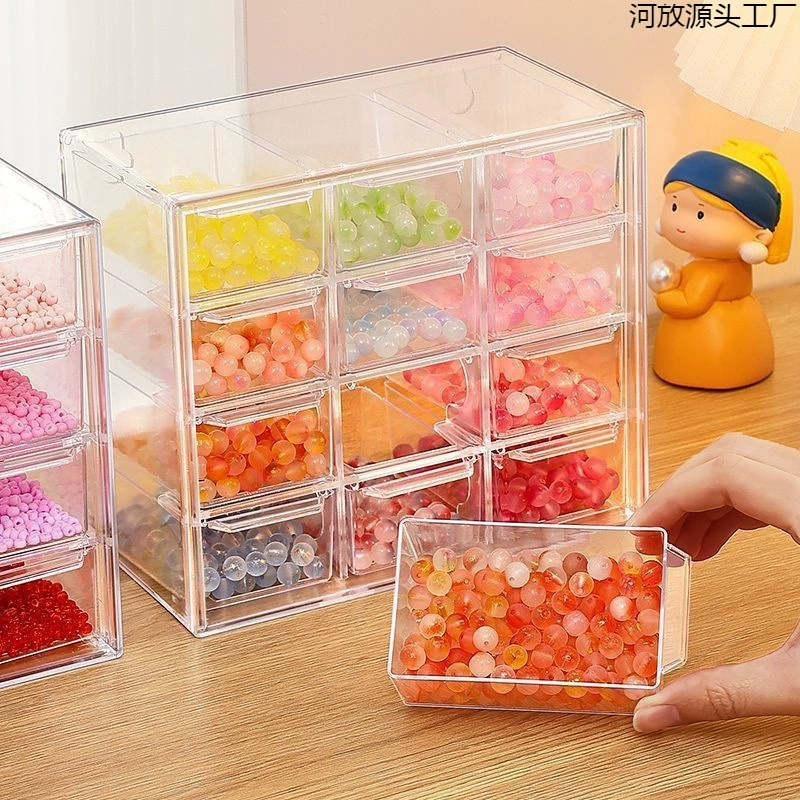 Beads, transparent beaded bracelet, storage box, storage system