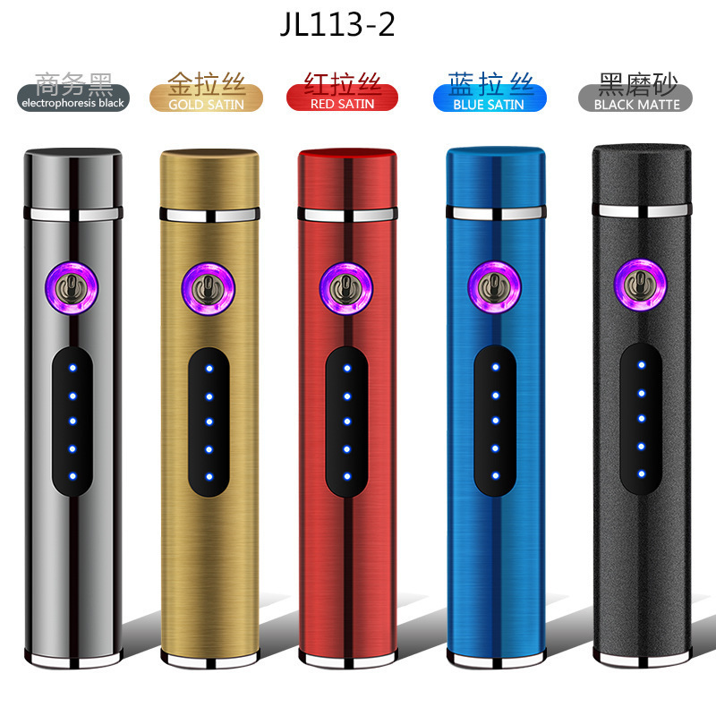 Nuevo encendedor de doble arco mini de tira larga, encendedor de cigarrillos LED recargable a prueba de viento, encendedor creativo personalizado