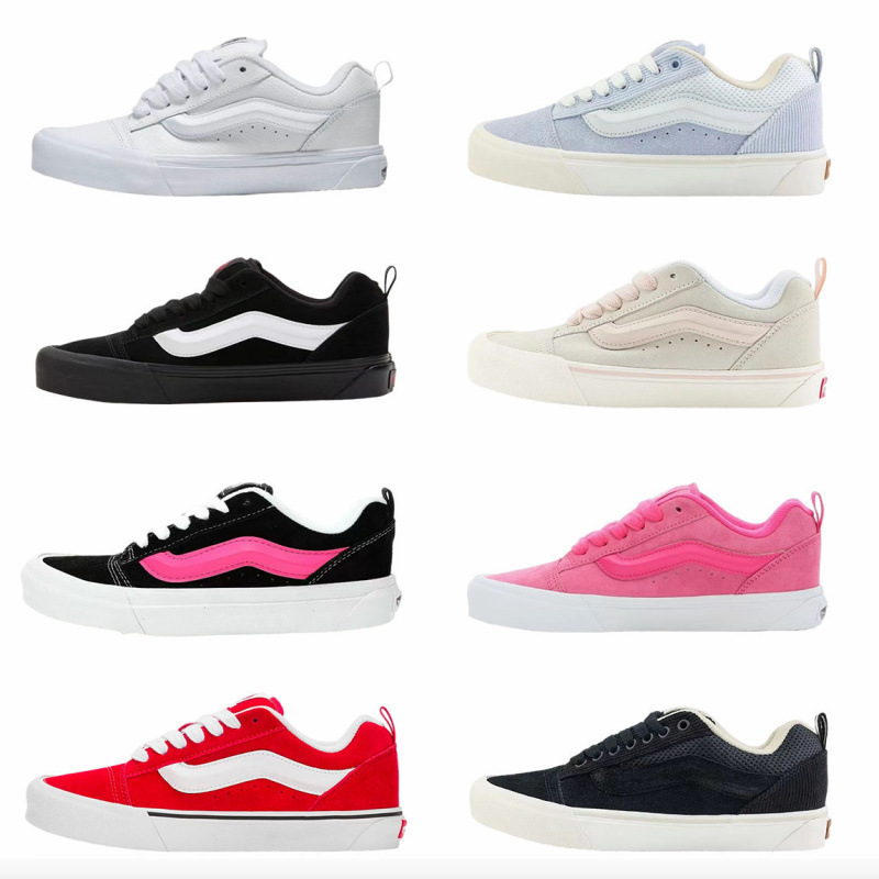 Putian Shoes Vans Knu Skool Dragon Fruit Embroidery Thick-Soled American Retro Trendy Casual Sneakers