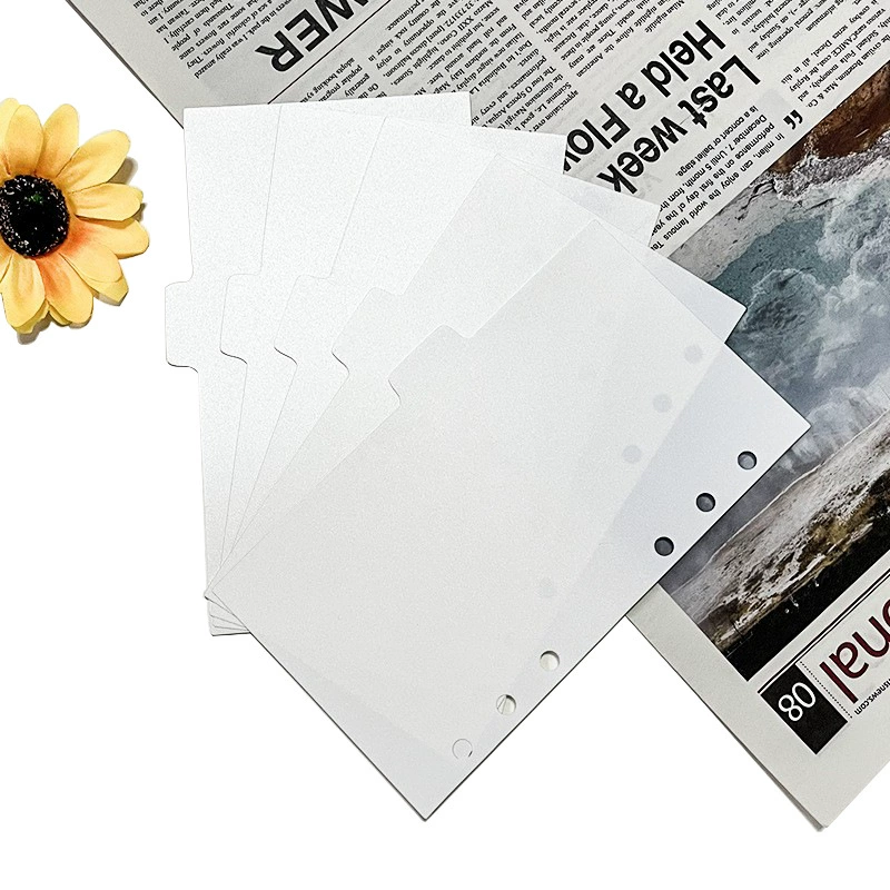 PP frosted divided into page.Pure white scrub is divided into page.