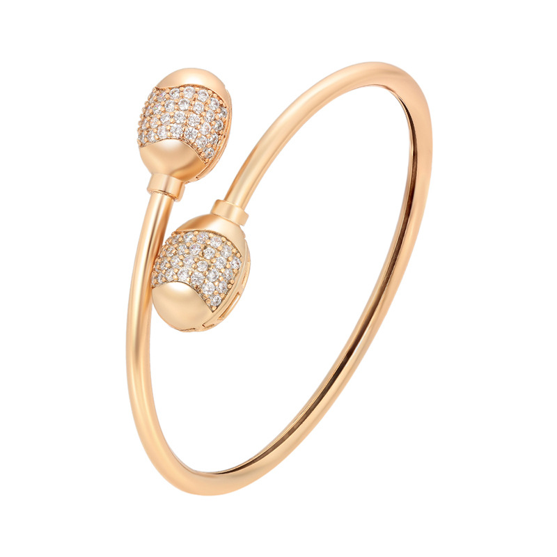Xuping pulsera de apertura de moda retro aleación de cobre chapado 18k nicho simple diseño de joyas transfronterizas al por mayor mujeres