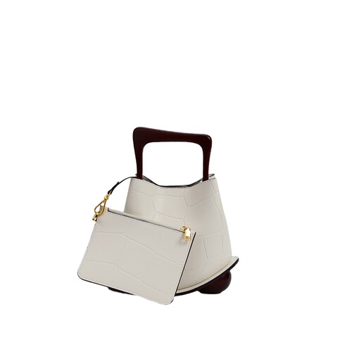  New Imported Calfskin Genuine Leather Women's Bag High-end Commute Vegetable Basket Bag Large Capacity Commute Tote Bucket Bag