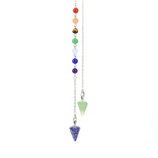 Pink Crystal Amethyst Natural Stone Hexagonal Column Tapered Pendant Necklace Hexagonal Vertebral Crystal Yoga Spirit Pendant L01
