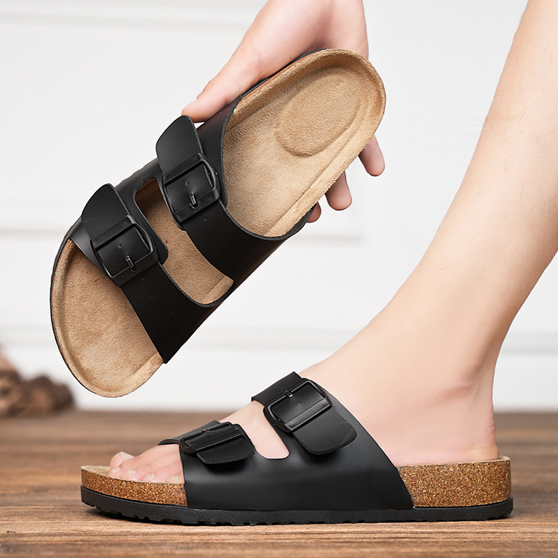 2025 nuevos productos zapatillas de corcho para hombre par de zapatos Birkenstock sandalias para mujer zapatos de playa de explosión de verano zapatos de moda para estudiantes