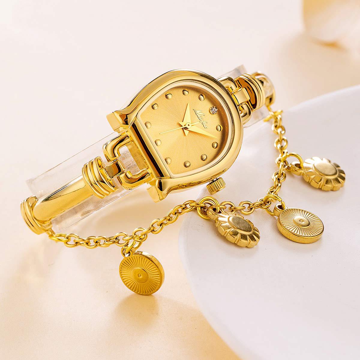 MISSFOX Watch Women's Niche High-end U-Shaped Horseshoe-Shaped Simple Elegant Exquisite Women's Quartz Watch