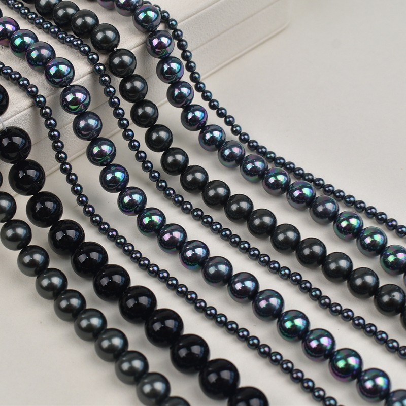 Colorful black glass beads pearl