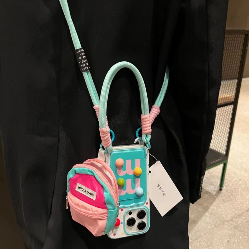 Mini School Bag Apple 16Promax Mobile Phone Case Iphone16Plus New 13 Female 12 Soft Cover 14 Card Holder 15