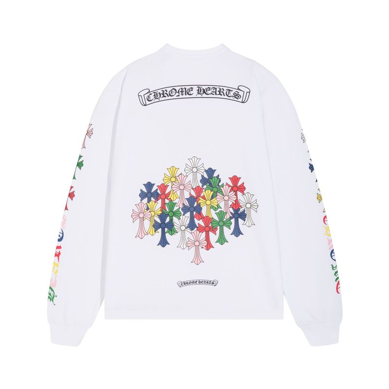 クロスボーダーのトレンディなブランド Chrome Heart 長袖 T シャツ ピュアコットン メンズ レディース ルーズスポット卸売|undefined