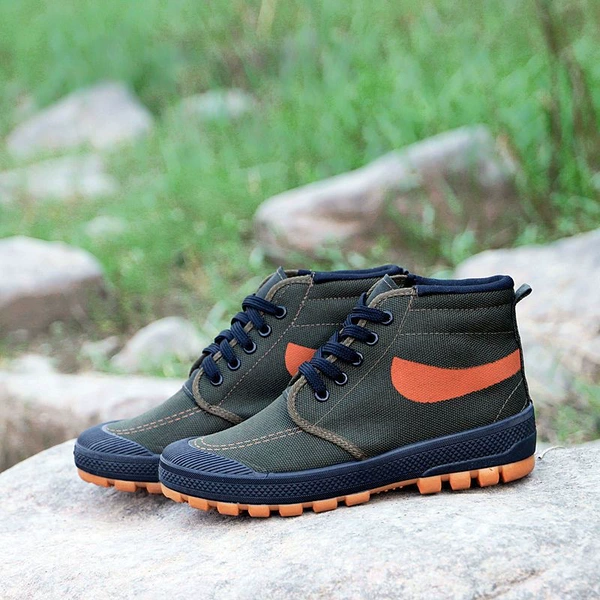 Navy dark green swoosh high top shoes