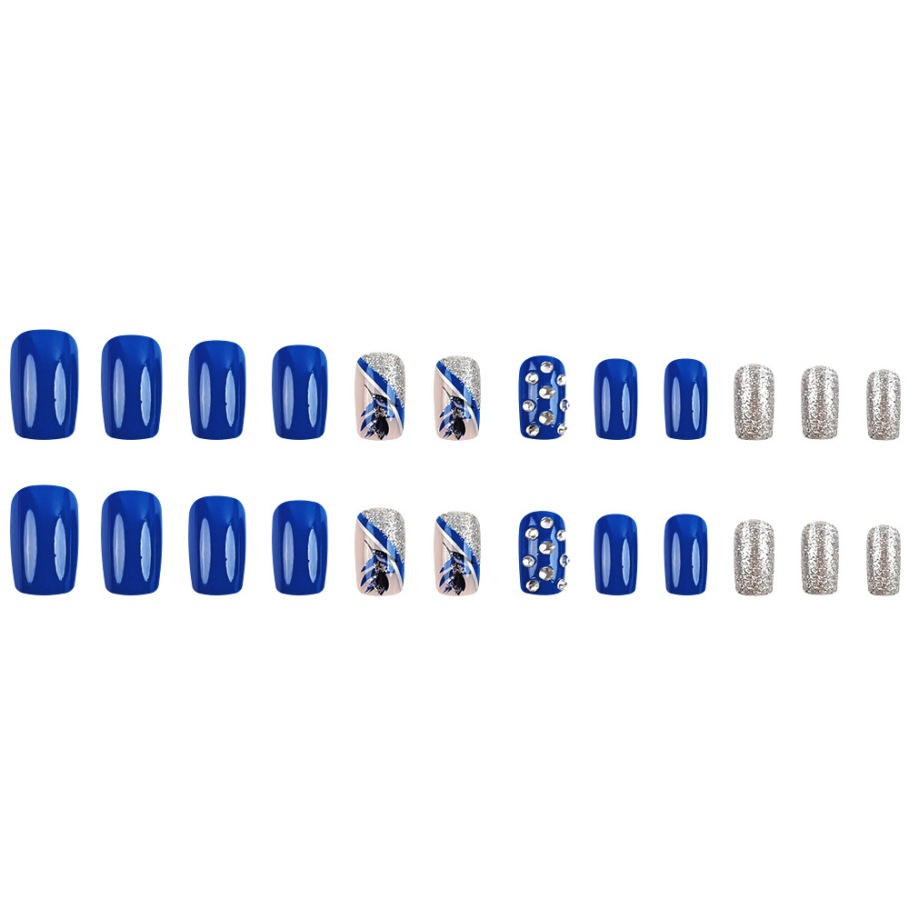Europa y los Estados Unidos ventas calientes azules rosas manicuras parches de uñas plateadas de alta calidad azul plateado diamantes para usar uñas