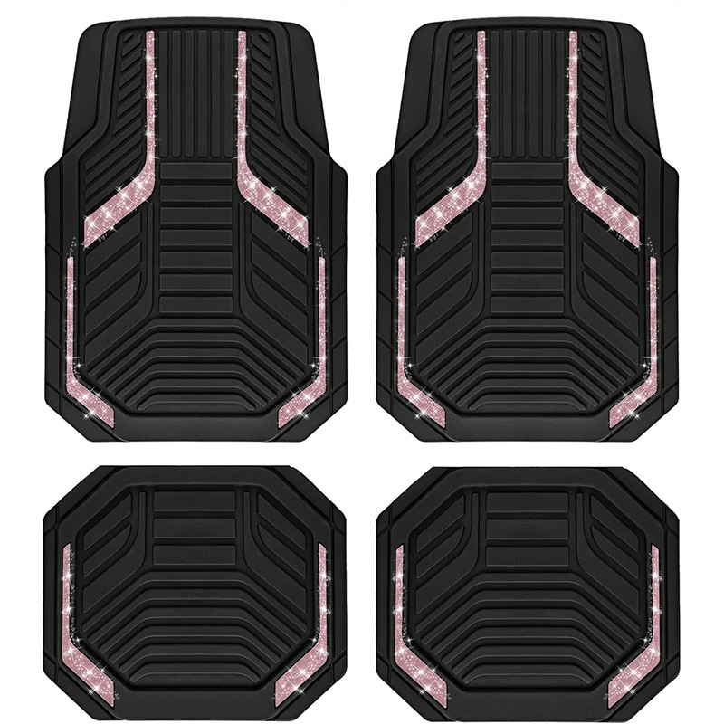 Temu Cross-Border Shipping of American-Style Universal Car Floor Mats That Are Stain-Resistant, Wear-Resistant, and Easy to Care For, Four-Piece Set in Stock