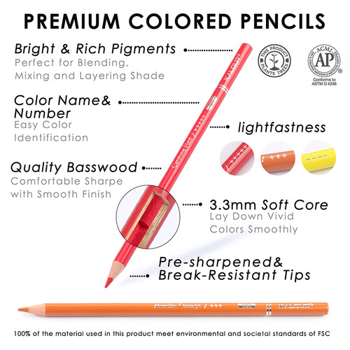 KALOUR 240 Color Oily Colored Pencil Art Painting Pencil Set Cross-Border Hot Selling Colored Lead Set