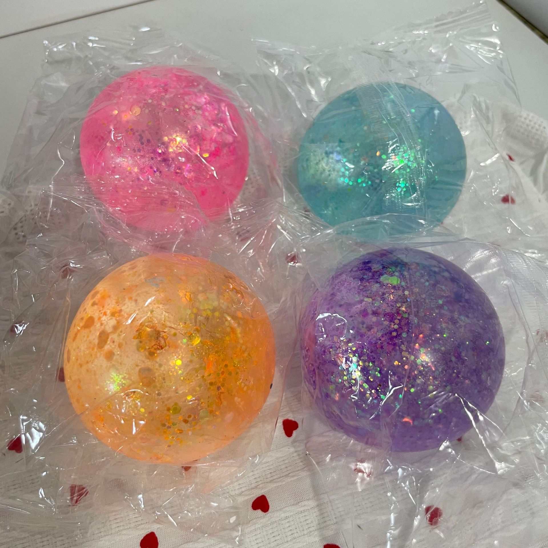 Gold powder ball maltose [four colors mixed hair] opp