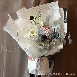 Zhuo Fiber Floral Stone Paper Wrapping Floral Paper Texture Paper Handmade Pleated Floral Gift Packaging Material Flower Wrapping Paper