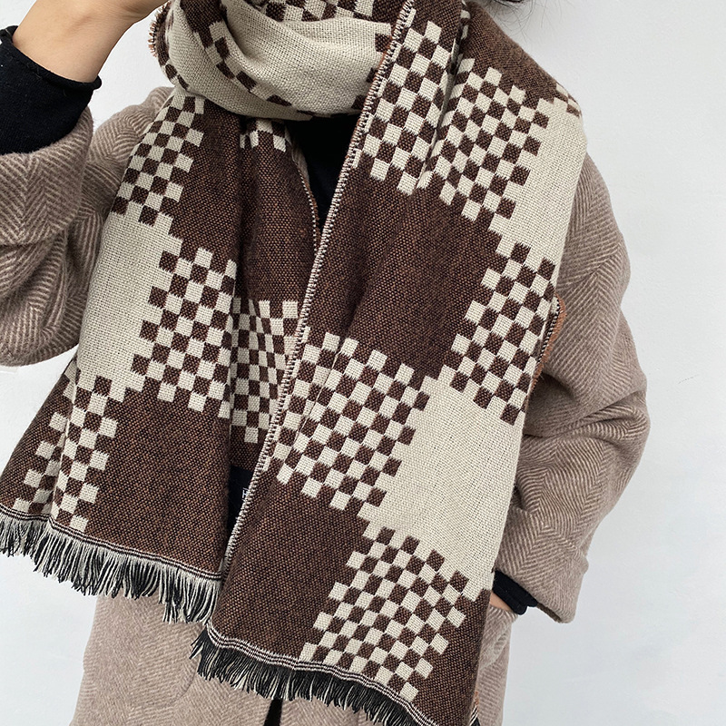 Simple Style, Classic Style Style Unisex Simple Style Classic Style Plaid Imitation Cashmere Scarf