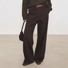TH～ROW 老钱色系_活性染全棉牛仔 复古工装口袋微弧阔腿神裤
