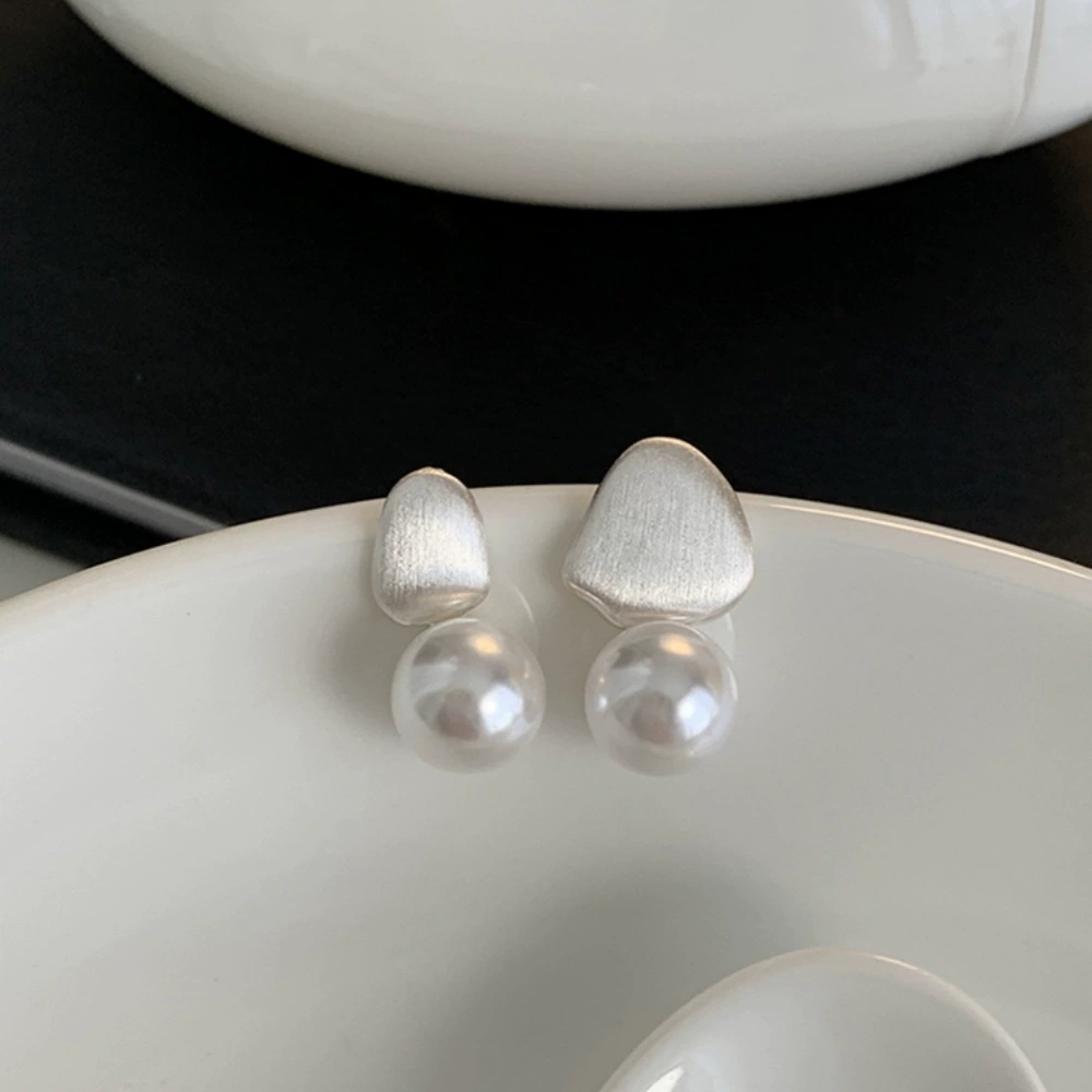 Earrings from pearl, small design ear clips, silver 925 sample