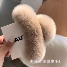 真獭兔毛大号抓夹气质毛绒鲨鱼夹后脑勺盘发高级感发夹