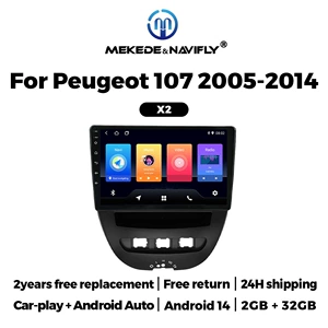 Peugeot 107 2005-2014 üçün Android GPS MP5 Bluetooth Carplay pleyer