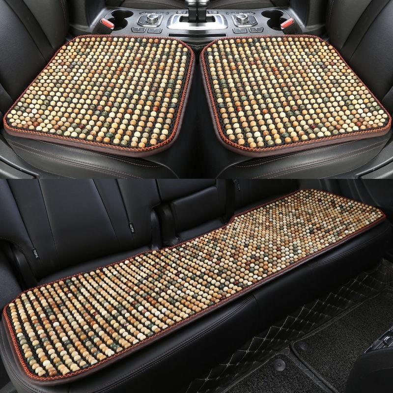 Summer car seat cushion, cooling pad, breathable and ventilated seat cushion with wooden beads, single-piece summer cooling mat, universal car seat pad