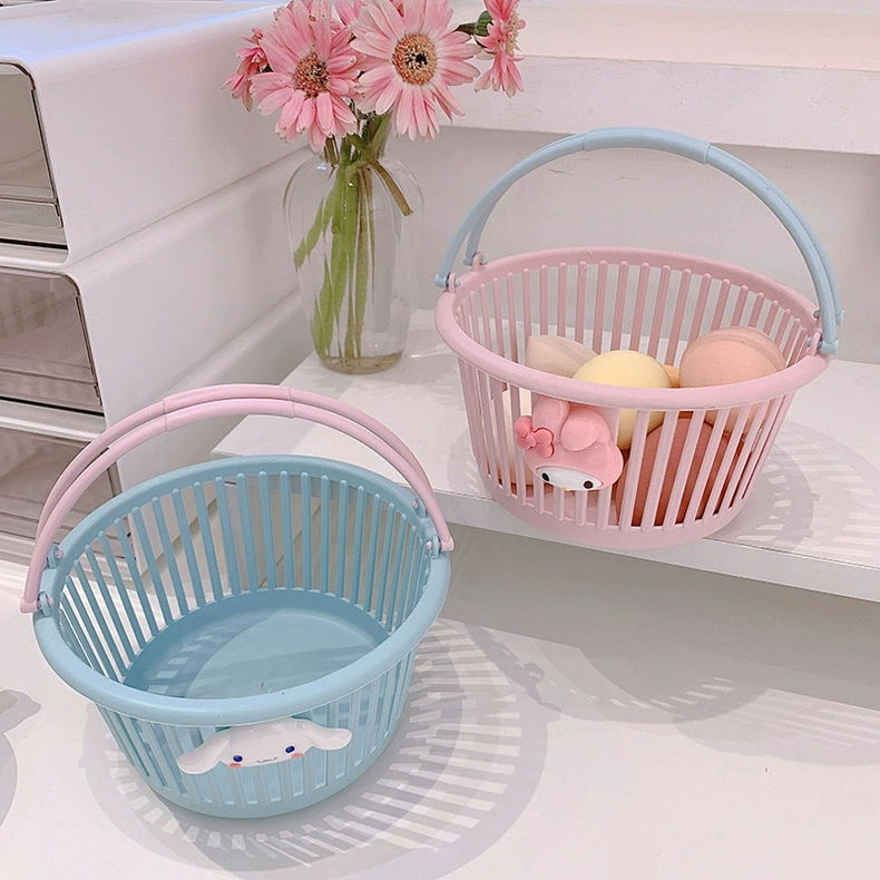 Cute basket, cartoon storage system, handheld small plastic stationery
