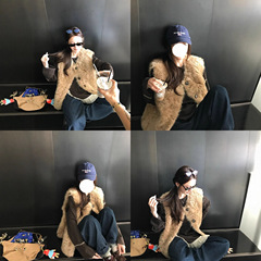 徐易易 “欧尼马甲”仿托斯卡纳皮毛一体奢贵洋气短款背心万搭王