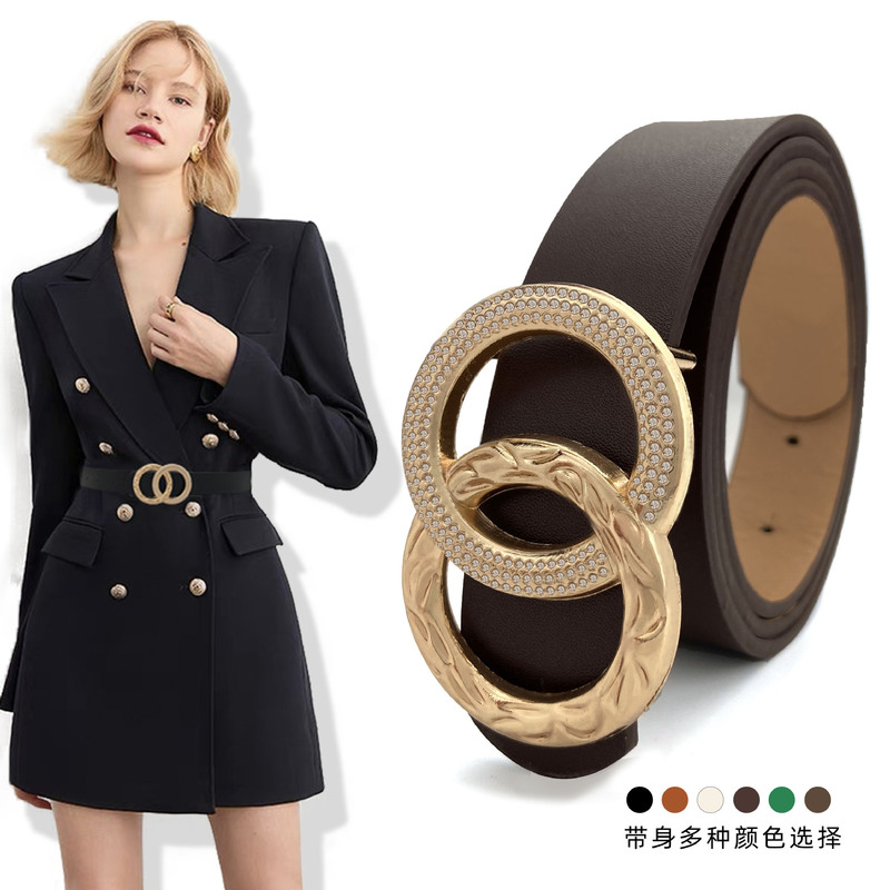 dress Women's Belt Decorative All-match Fashion Belt Green Coat Coat Autumn Fashionable Leather Belted Skirt