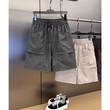 夏季激光穿孔工装短裤男士大口袋透气网眼五分裤宽松休闲运动裤子