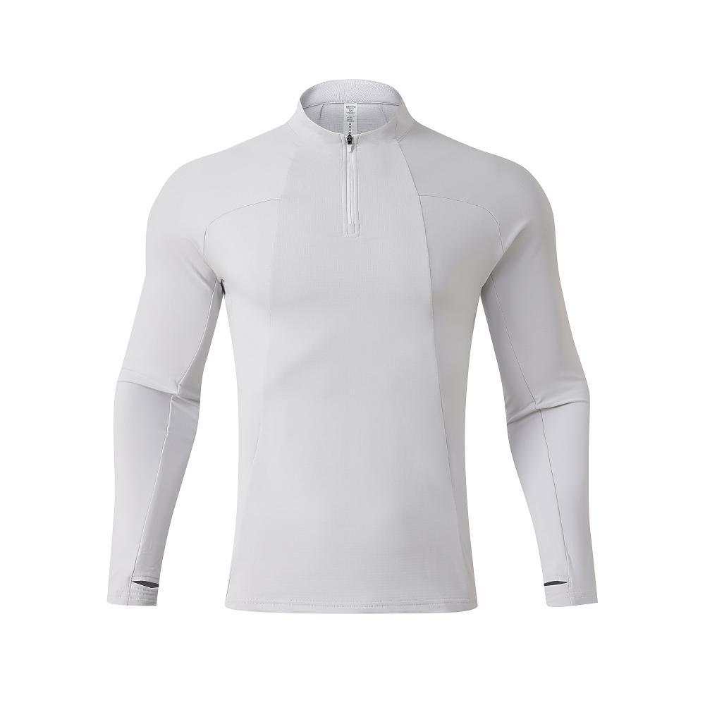 25 nuevo deportivo semi-abertura de pecho casual de manga larga camiseta zipper camiseta deportiva impresión de personalidad log