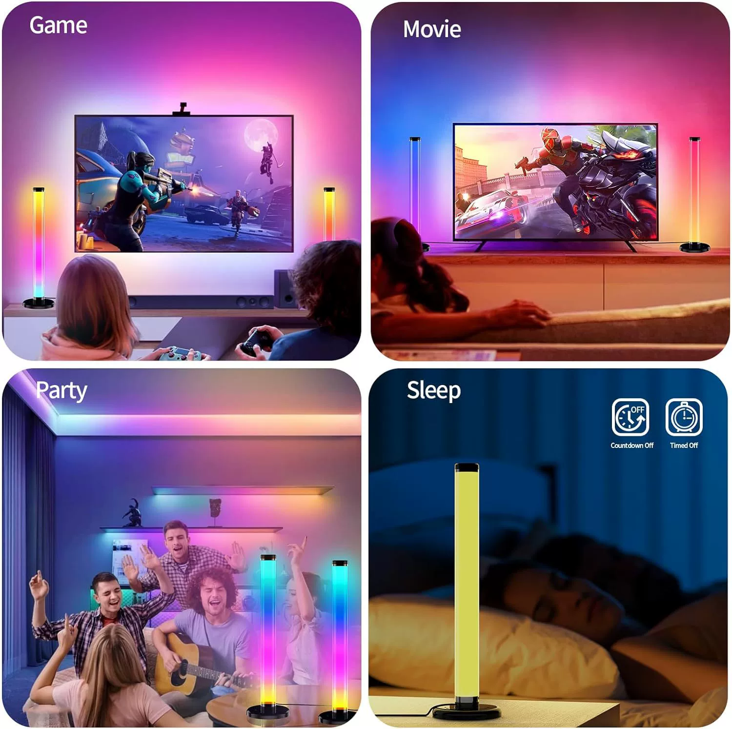 Светодиодная трубчатая лампа 10 Вт, RGB 360° свечения, 44 см — одиночная или двойная версия